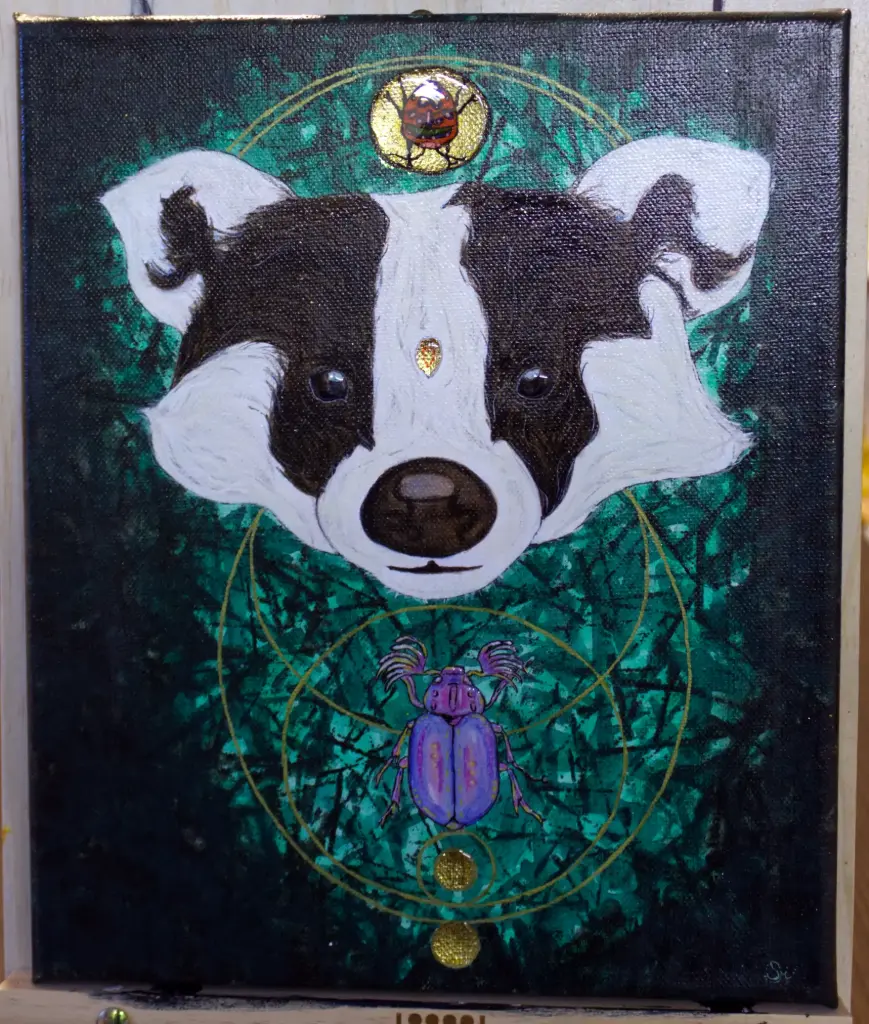 SelinasArt: Dachs (Unikat mit Resin-Veredelung)