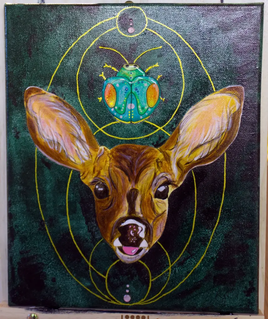 SelinasArt: Reh (Unikat mit Resin-Veredelung)